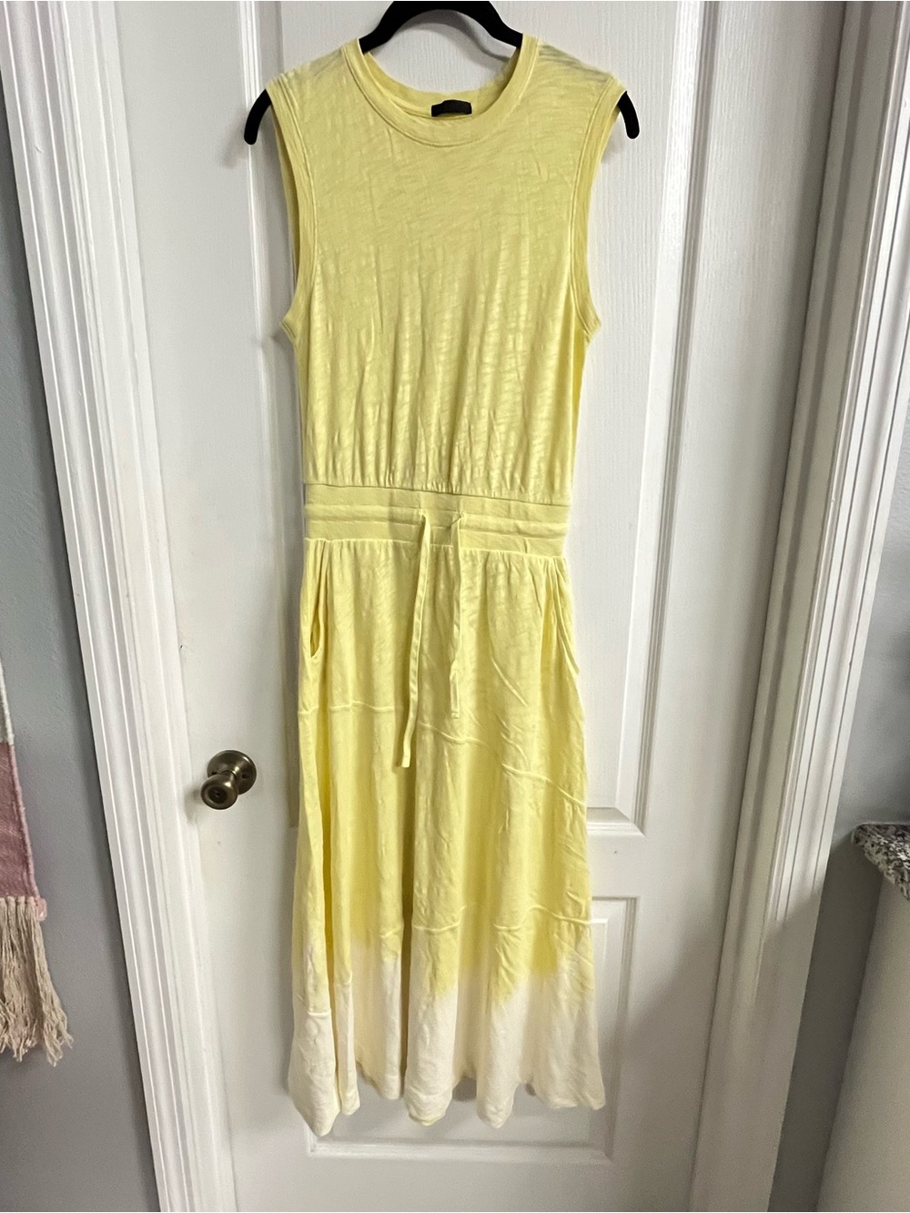 ATM Anthony Thomas Melillo Yellow to White Ombre Sleeveless Maxi Dress